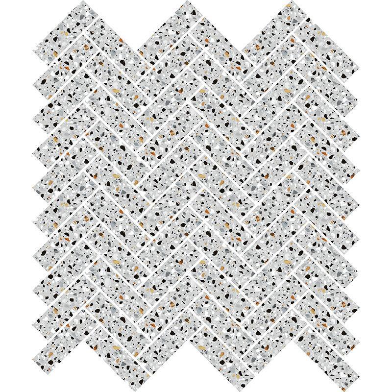 Baget Herringbone Terrazzo Grey 25x50mm