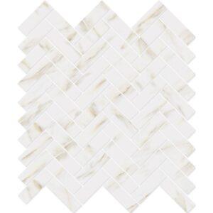 Baget Herringbone Calacatta Gold 25x50mm