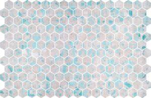 Hexa Terazzo Turquoise Blush 30x34mm